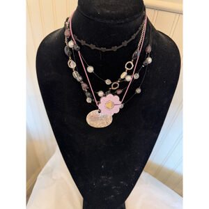 Lia Sophia Outlaw Retired Necklace Filigree Style Floating Bead Necklace lot